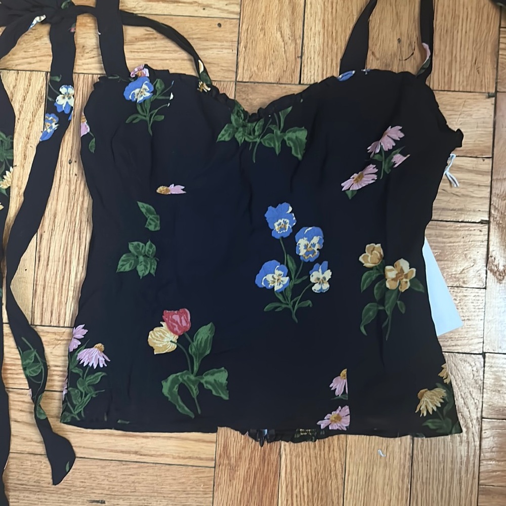 Reformation floral corset tank sz 6 nwt